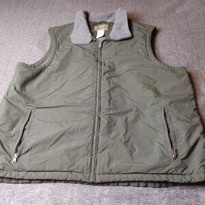 LL Bean Lined Winter Vest 0 WY08 Men’s XXL Tall Fleece Lining Olive Green Cozy